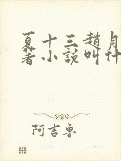 夏十三赵月荣原著小说叫什么名字
