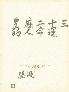 农历二十三出生的人命运