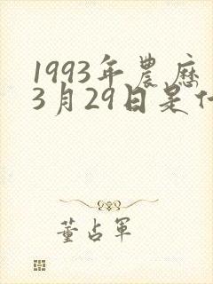 1993年农历3月29日是什么命封面