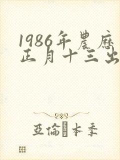 1986年农历正月十三出生的人命运如何