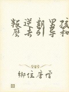 叛逆期男孩子怎么去引导和沟通封面