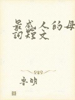 最感人的母亲悼词短文