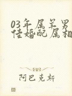 03年属羊男最佳婚配属相