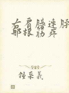 右肩膀连脖子的那根筋疼