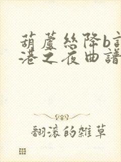 葫芦丝降b调军港之夜曲谱封面