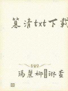篡清txt下载