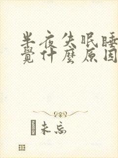 半夜失眠睡不着觉什么原因