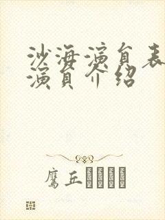 沙海演员表全部演员介绍封面