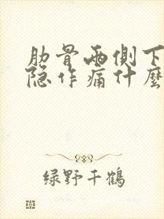 肋骨两侧下面隐隐作痛什么原因