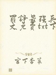 罗铮最强兵王全文免费txt下载