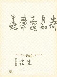 农历正月出生的蛇命运如何