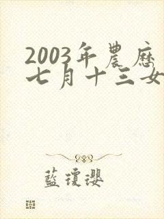 2003年农历七月十三女生命运