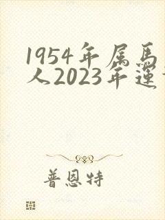 1954年属马人2023年运势