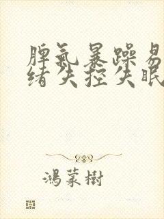 脾气暴躁易怒情绪失控失眠