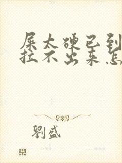 屎太硬已到肛门拉不出来怎么办封面