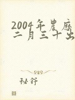 2004年农历二月三十出生的人命运