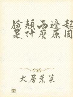 脸颊两边起痘痘是什么原因