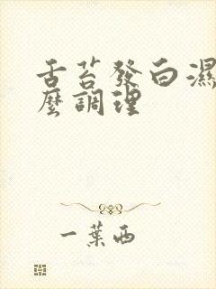 舌苔发白湿热怎么调理