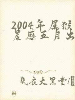 2004年属猴农历五月出生的人命运