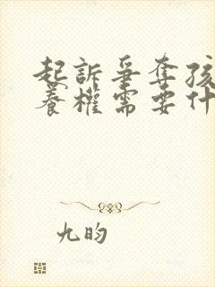 起诉争夺孩子抚养权需要什么资料