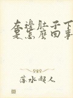 左边肚子下边疼是怎么回事女封面