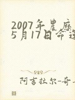 2007年农历5月17日命运如何封面