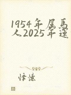 1954年属马人2025年运势封面