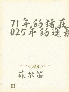 71年的猪在2025年的运气如何