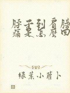 脖子到肩膀的筋痛是怎么回事