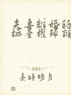 夫妻离婚的小孩抚养权归谁封面