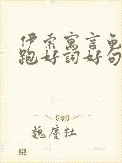 伊索寓言龟兔赛跑好词好句封面