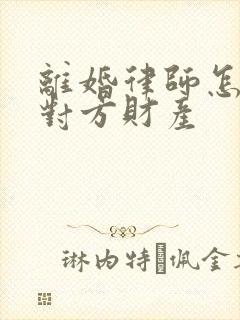 离婚律师怎么查对方财产