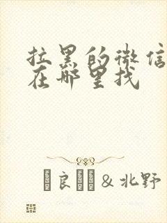 拉黑的微信好友在哪里找封面