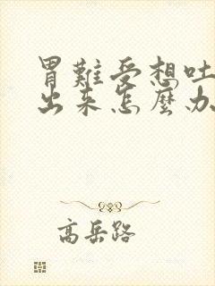 胃难受想吐吐不出来怎么办