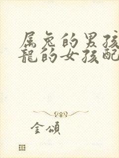 属兔的男孩和属龙的女孩配吗