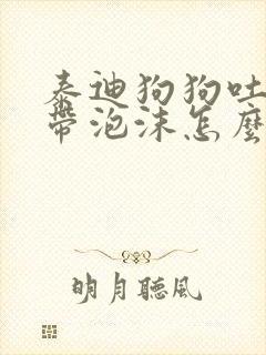 泰迪狗狗吐黄水带泡沫怎么办