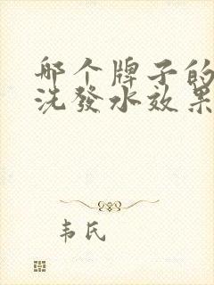 哪个牌子的生发洗发水效果好