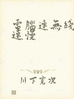 电脑连无线网网速慢