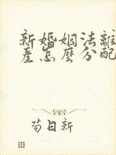 新婚姻法离婚财产怎么分配