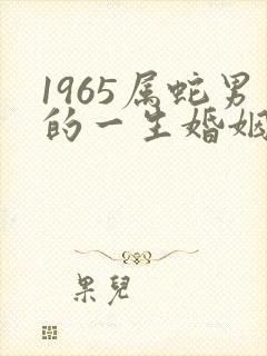 1965属蛇男的一生婚姻状况封面