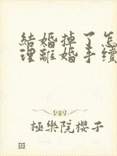 结婚掉了怎么办理离婚手续封面