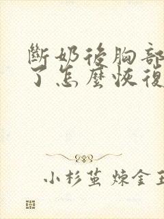 断奶后胸部变小了怎么恢复