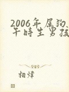 2006年属狗午时生男孩命运