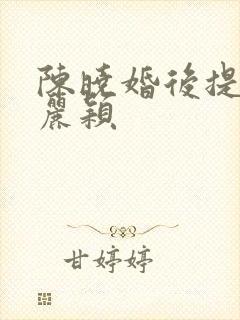 陈晓婚后提到赵丽颖