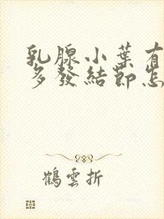 乳腺小叶有增生多发结节怎么治