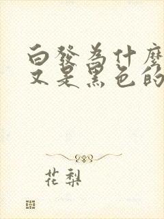 白发为什么发根又是黑色的呢