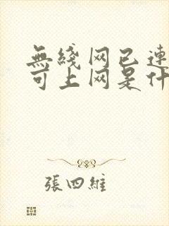 无线网已连接不可上网是什么意思