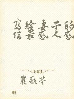 写给妻子的一封信最感人感动老婆的一封信