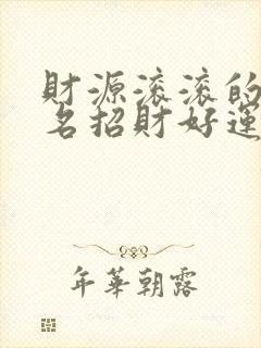 财源滚滚的微信名招财好运