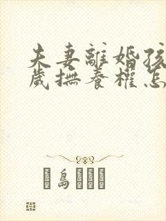 夫妻离婚孩子1岁抚养权怎么判定